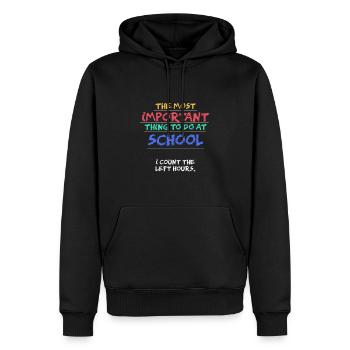 Wenn ich mich in der Schule langweile... - Männer Premium Bio Hoodie - Schwarz - Vorne - Nico (187cm)