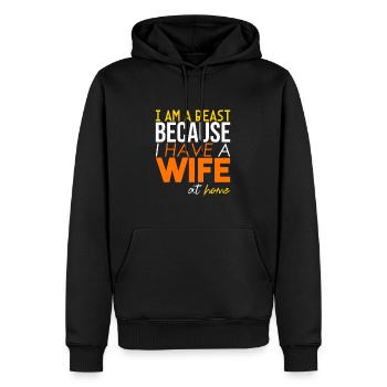 Das Biest wegen meiner Frau! - Männer Premium Bio Hoodie - Schwarz - Vorne - Nico (187cm)