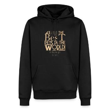 Ja, meine Haustiere haben das gekauft - Männer Premium Bio Hoodie - Schwarz - Vorne - Nico (187cm)