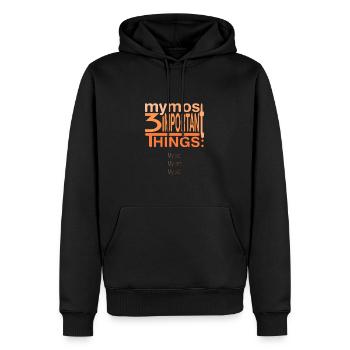 Important? 3x mon animal de compagnie - Sweat à capuche Premium bio Homme - noir - Devant - Nico (187cm)