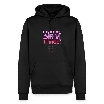 Wichtig? 3x meine Tochter - Männer Premium Bio Hoodie - Schwarz - Vorne - Nico (187cm)