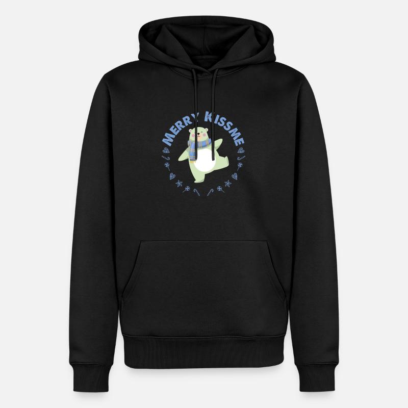 JOYEUX NOËL BLEU BEL OURS - Sweat à capuche Premium bio Homme - noir