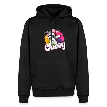 CASSY - Beautiful name with dabbing unicorn - Men’s Premium Organic Hoodie - black - Front - Nico (187cm)