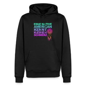 Sarkastischer Spruch übers Gendern & Wokeness - Männer Premium Bio Hoodie - Schwarz - Vorne - Nico (187cm)