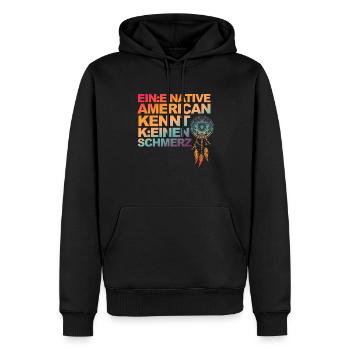 Ordentlich gegendert und politisch korrekt! - Männer Premium Bio Hoodie - Schwarz - Vorne - Nico (187cm)