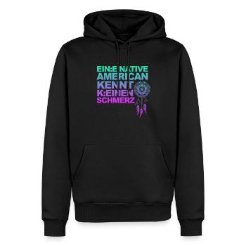 Satire: Gendern und politisch korrekt! - Männer Premium Bio Hoodie - Schwarz - Vorne - Nico (187cm)