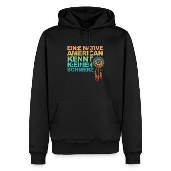 Lustiger Spruch und Satire über Gendern & Wokeness - Männer Premium Bio Hoodie - Schwarz - Vorne - Nico (187cm)