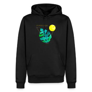 Es ist Sommer da draußen - Männer Premium Bio Hoodie - Schwarz - Vorne - Nico (187cm)
