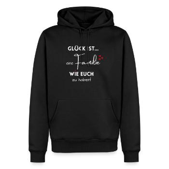 Happiness is having a family like you! Family - Men’s Premium Organic Hoodie - black - Front - Nico (187cm)