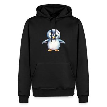 Pinguin Aquarell - Männer Premium Bio Hoodie - Schwarz - Vorne - Nico (187cm)