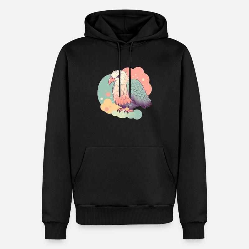 aigle pastel mignon illustration - Sweat à capuche Premium bio Homme - noir