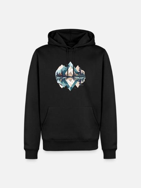 Minimalistic Mountains - Men’s Premium Organic Hoodie - black