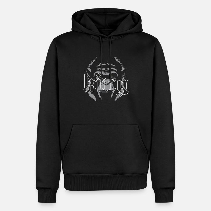 König Affe - Männer Premium Bio Hoodie - Schwarz