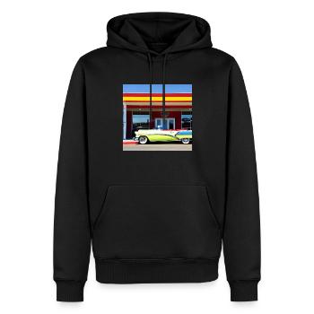 C20 - Männer Premium Bio Hoodie - Schwarz - Vorne - Nico (187cm)