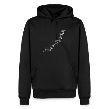 Moselumriss 3D - Männer Premium Bio Hoodie - Schwarz - Vorne - Nico (187cm)