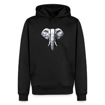 Elephant in geometry: matt Highlight - Men’s Premium Organic Hoodie - black - Front - Nico (187cm)