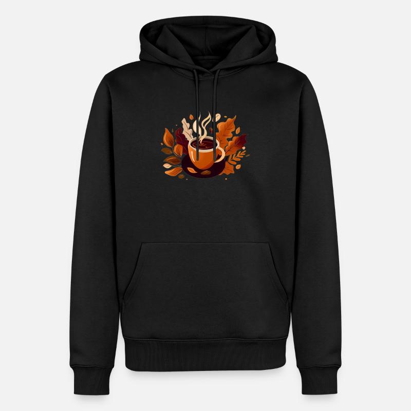 Herbstkaffee - Männer Premium Bio Hoodie - Schwarz