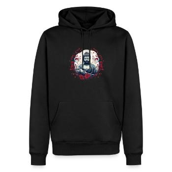 Buddha-Statue - Männer Premium Bio Hoodie - Schwarz - Vorne - Nico (187cm)
