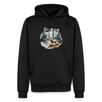 Hirsch Bergbua Hirsch Geschenk Dorffest Wandern - Männer Premium Bio Hoodie - Schwarz - Vorne - Nico (187cm)