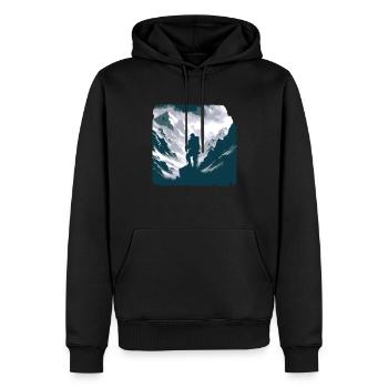 Nature montagnarde tyrolienne - Sweat à capuche Premium bio Homme - noir - Devant - Nico (187cm)