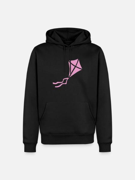 Lolass Drachen rosa - Männer Premium Bio Hoodie - Schwarz