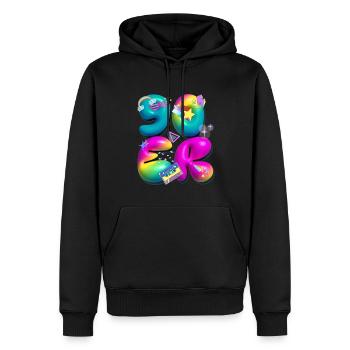 90s,retro,balloons,3d,90s,colorful - Men’s Premium Organic Hoodie - black - Front - Nico (187cm)