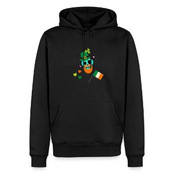 Kleeblatt,kleeblätter , Irland,totenkopf - Männer Premium Bio Hoodie - Schwarz - Vorne - Nico (187cm)