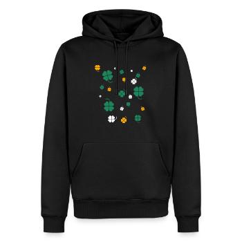 Kleeblatt,kleeblätter , Irland - Männer Premium Bio Hoodie - Schwarz - Vorne - Nico (187cm)