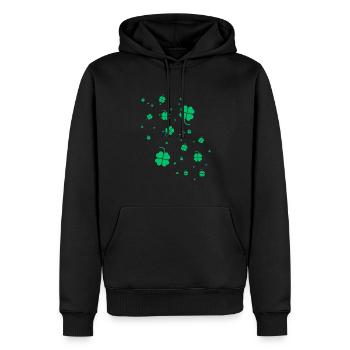 Kleeblatt,kleeblätter, blatt - Männer Premium Bio Hoodie - Schwarz - Vorne - Nico (187cm)