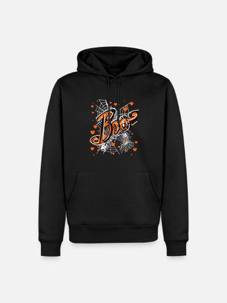 Boo,halloween,graffiti,spider web,spider web - Men’s Premium Organic Hoodie - black