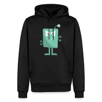 Monstre à 3 yeux - Sweat à capuche Premium bio Homme - noir - Devant - Nico (187cm)