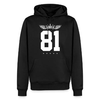 81 Zahl Krone - Männer Premium Bio Hoodie - Schwarz - Vorne - Nico (187cm)