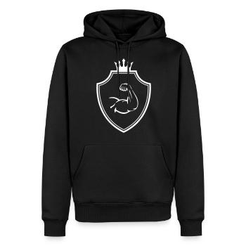 Muscles du bras Crête Biceps - Sweat à capuche Premium bio Homme - noir - Devant - Nico (187cm)