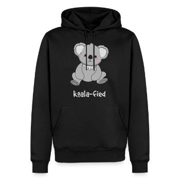 Koala-fied Koala Funny Animal Puns - Men’s Premium Organic Hoodie - black - Front - Nico (187cm)