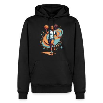 Handballerin Streetwear Ikonischer Style - Männer Premium Bio Hoodie - Schwarz - Vorne - Nico (187cm)