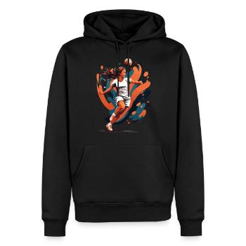 Handballerin Streetwear Ikonischer Style - Männer Premium Bio Hoodie - Schwarz - Vorne - Nico (187cm)