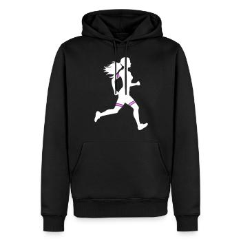 Icône de la femme de la course à pied marathon - Sweat à capuche Premium bio Homme - noir - Devant - Nico (187cm)