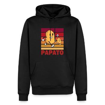 Papa Papato Vater und Sohn Kartoffel Geschenk - Männer Premium Bio Hoodie - Schwarz - Vorne - Nico (187cm)