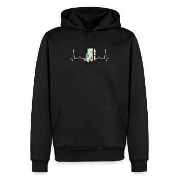 Battement de coeur Strandkorb Mer du Nord Allemagne - Sweat à capuche Premium bio Homme - noir - Devant - Nico (187cm)