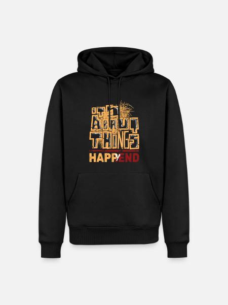 Stilvolles Graffiti und Happy - Männer Premium Bio Hoodie - Schwarz