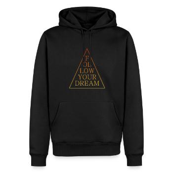 follow your dream Spruch Traum dreams - Männer Premium Bio Hoodie - Schwarz - Vorne - Nico (187cm)