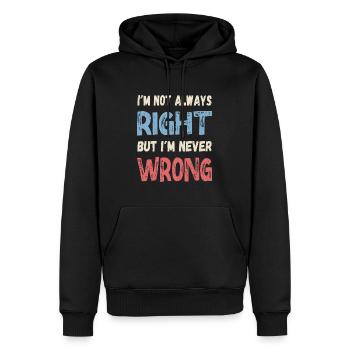 I m not always right - Men’s Premium Organic Hoodie - black - Front - Nico (187cm)