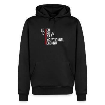 Super Papy Unique Exceptionnel - Sweat à capuche Premium bio Homme - noir - Devant - Nico (187cm)