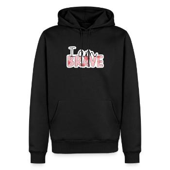 Positive Affirmation - i am brave - Sweat à capuche Premium bio Homme - noir - Devant - Nico (187cm)