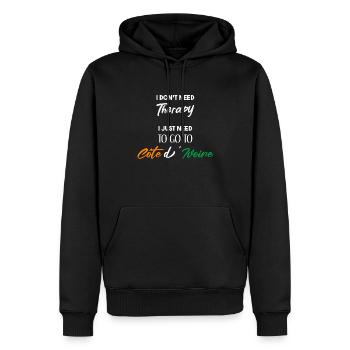 I don't need therapy Côte d'Ivoir Geschenkidee - Männer Premium Bio Hoodie - Schwarz - Vorne - Nico (187cm)