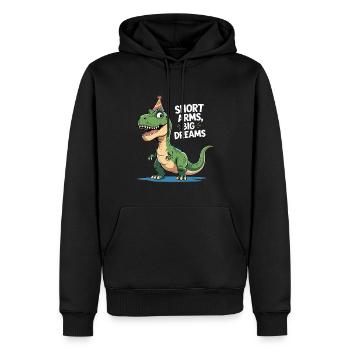 Lustiger T-Rex mit Partyhut - Dinosaurier Cartoon - Männer Premium Bio Hoodie - Schwarz - Vorne - Nico (187cm)