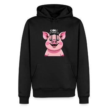 Süßes Schwein - Cartoon Oink Design - Männer Premium Bio Hoodie - Schwarz - Vorne - Nico (187cm)