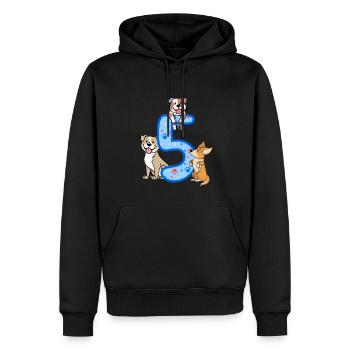 5. Geburtstag Junge Hunde Outfit 5 Jahre Alt Welpe - Männer Premium Bio Hoodie - Schwarz - Vorne - Nico (187cm)