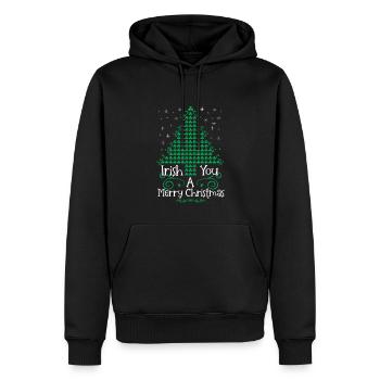 Ein irisches Weihnachtsfest wird gewünscht - Männer Premium Bio Hoodie - Schwarz - Vorne - Nico (187cm)