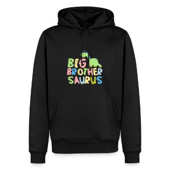 Promoted to big brother Saurus Dinosaur - Men’s Premium Organic Hoodie - black - Front - Nico (187cm)